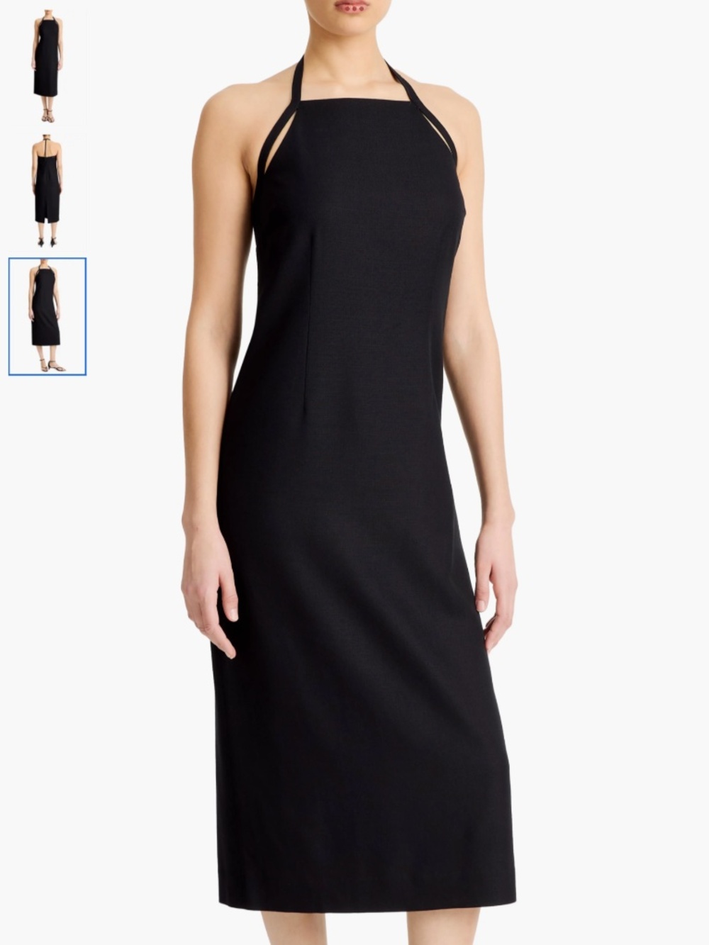 Vince Halter Neck Apron Midi Dress
